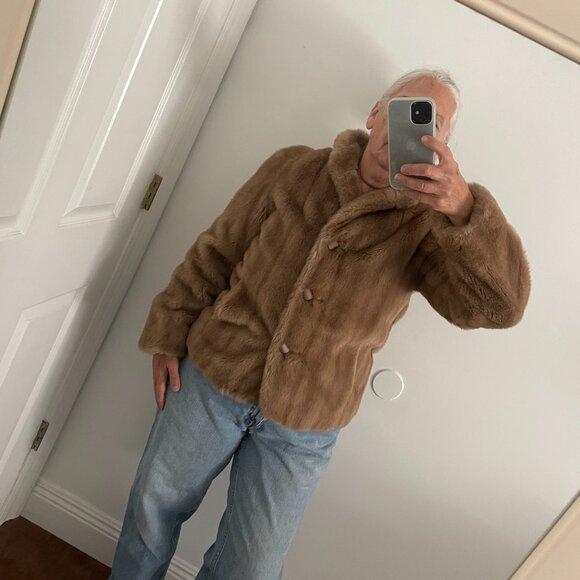 Vintage Mincara Faux Fur Coat By Russel Taylor Women's Medium - Picture 8 of 9